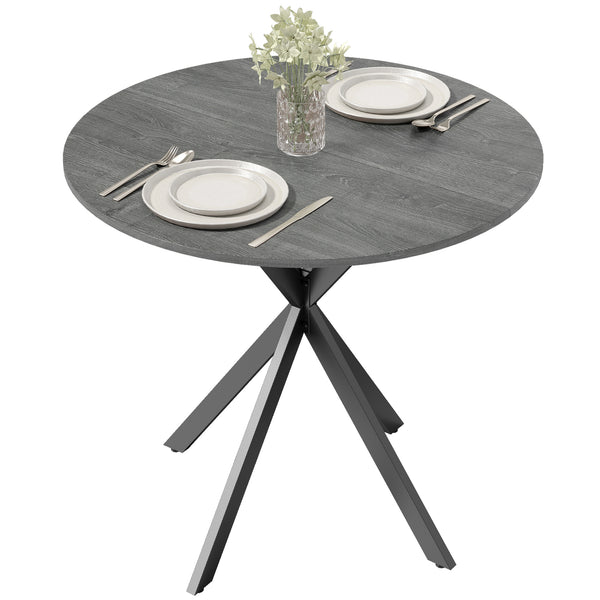 31.5" Industrial Round Dining Table - Distressed Grey