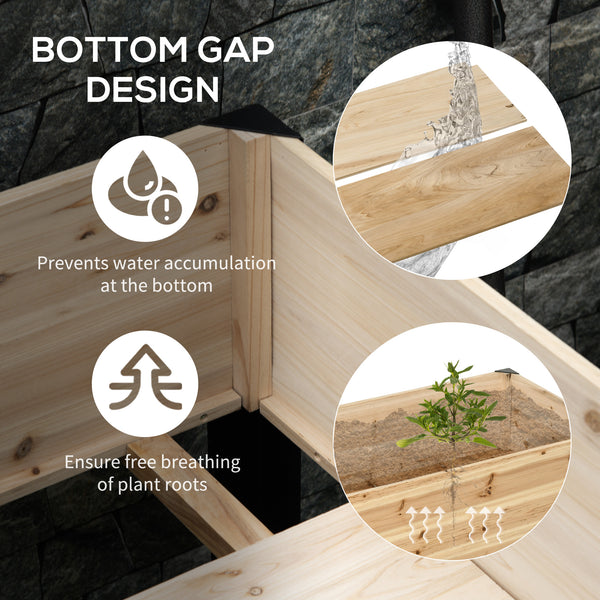 Raised wooden planter with metal legs