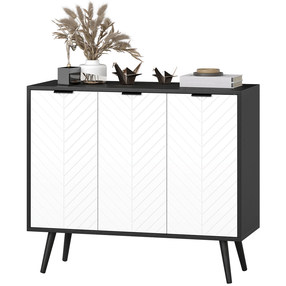 Modern sideboard with adjustable shelves and 3 doors, black
