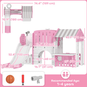 7-in-1 Toddler Slide, Pink