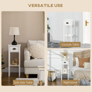 Set of 2 2-tier side tables, white