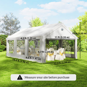 13 x 20 ft white party tent with windows