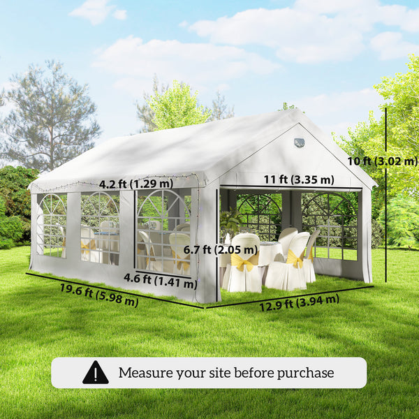 13 x 20 ft white party tent with windows