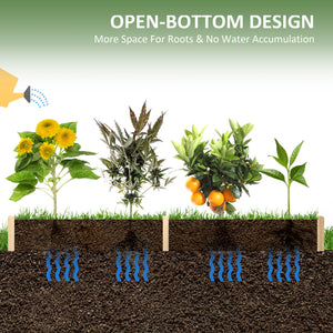 Raised wooden planter with 2 flower boxes and non-woven fabric lining