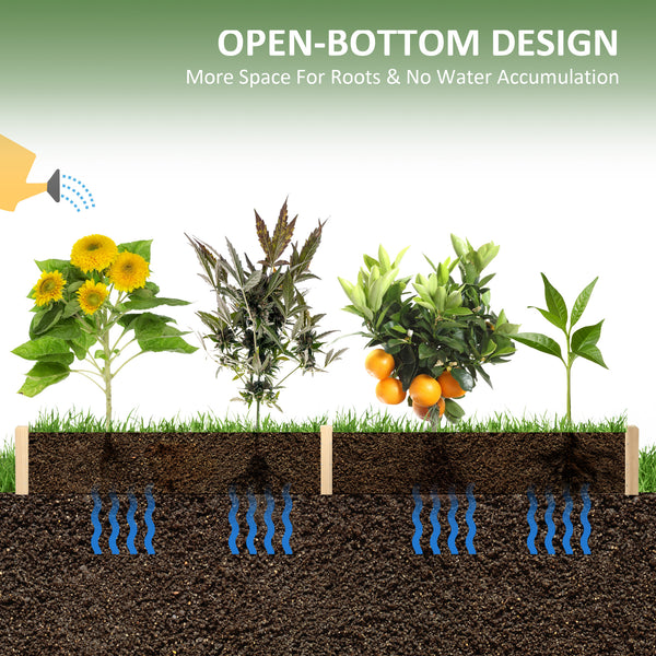 Raised wooden planter with 2 flower boxes and non-woven fabric lining