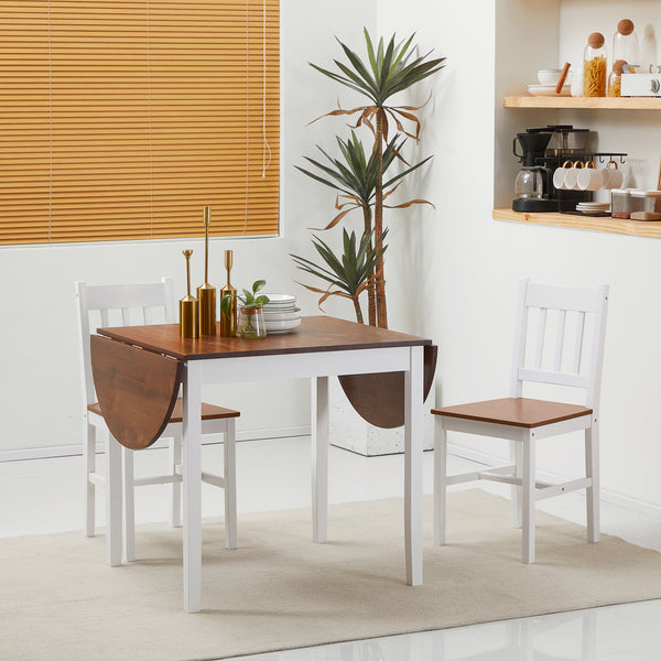 Drop-leaf kitchen table for small spaces, brown