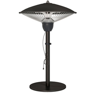 1500W electric patio heater with tip-over protection, black