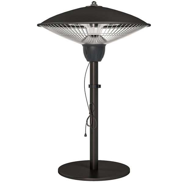 1500W electric patio heater with tip-over protection, black