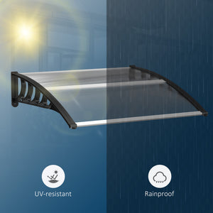 3.4 x 3.2 ft Clear Polycarbonate Door Canopy