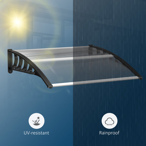 3.4 x 3.2 ft Clear Polycarbonate Door Canopy