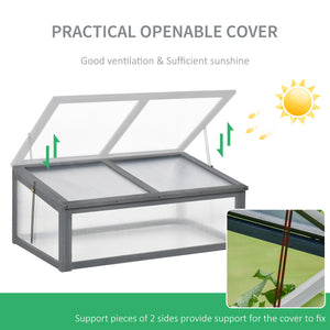 Cold wooden chassis with hinged and tilting lid, grey