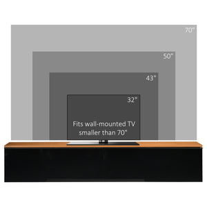 Floating TV Stand for TVs up to 70 inches with Storage, Brown and Black