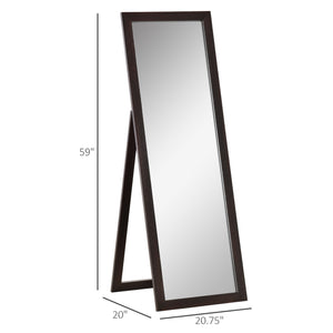 Brown framed mirror on stand