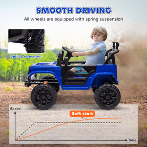 Jeep 12V with remote control and music, dark blue