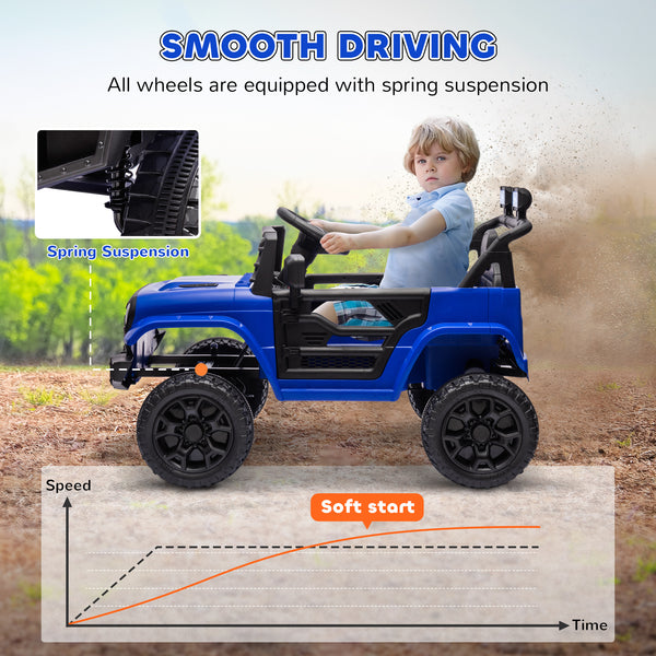 Jeep 12V with remote control and music, dark blue