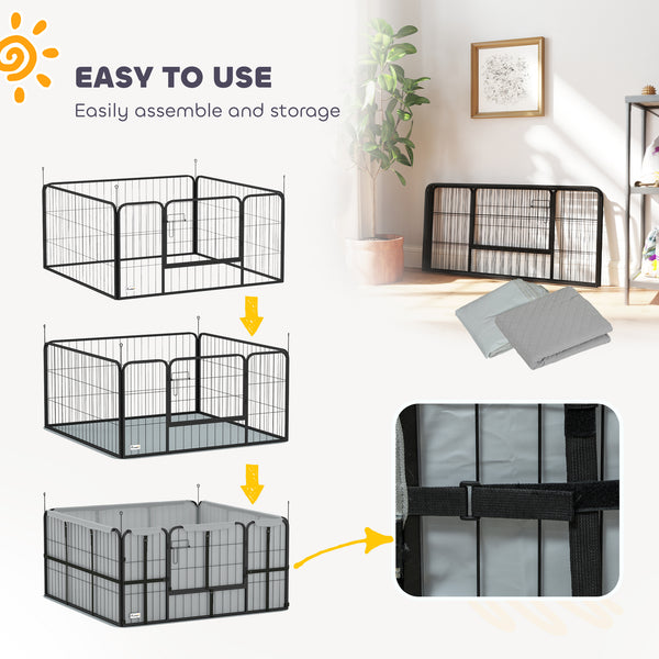 4-panel whelping box with windproof 600D Oxford fabric