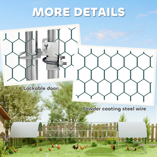 Metal chicken coop with waterproof and UV-resistant cover