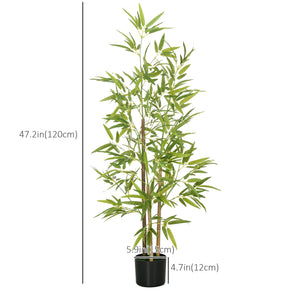 Set of 2 artificial trees, 1.20 m tall, faux indoor bamboo with pot
