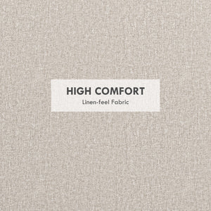 Round coffee table with hidden storage and linen upholstered top