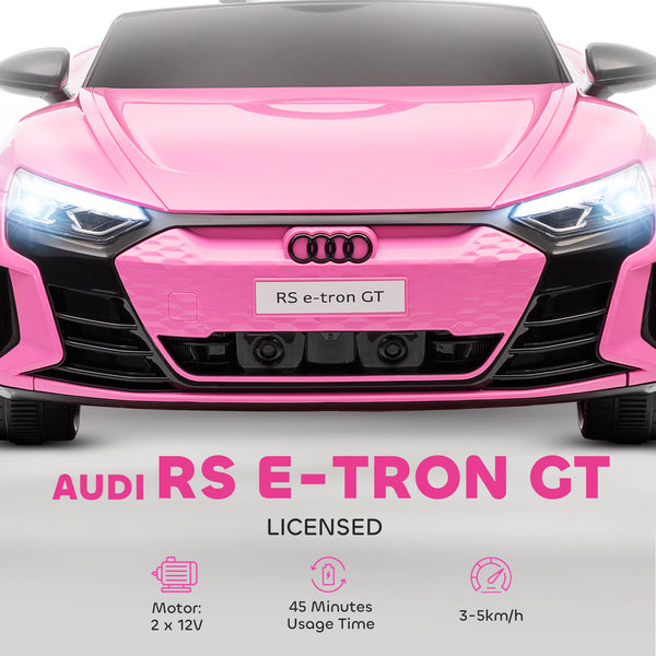 Audi 12V with parental remote control, pink