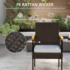 Set of 2 rattan garden chairs, light grey