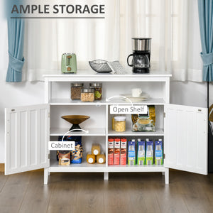 Sideboard/storage cabinet with 2 doors and adjustable shelves for kitchen and dining room, white