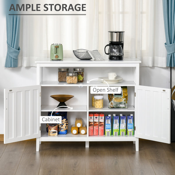 Sideboard/storage cabinet with 2 doors and adjustable shelves for kitchen and dining room, white