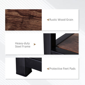 Industrial TV Stand for TVs up to 55 inches with Shelves, Rustic Brown