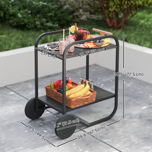 Barbecue cart with storage, black