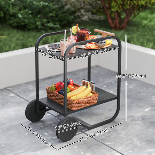 Barbecue cart with storage, black
