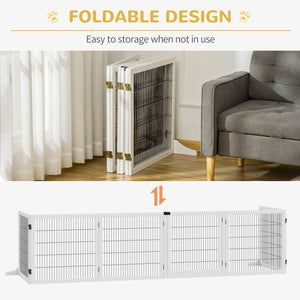 Freestanding wooden barrier with 2 support feet, white