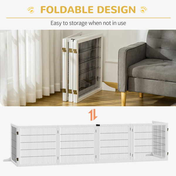 Freestanding wooden barrier with 2 support feet, white