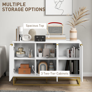 Storage sideboard with 3 doors and adjustable shelves, white