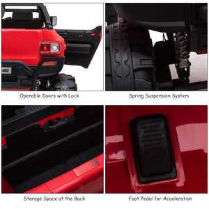 2-seater 12V electric police car with remote control, red 