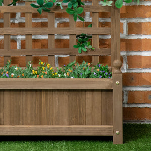 Planter with trellis for climbing plants, coffee color