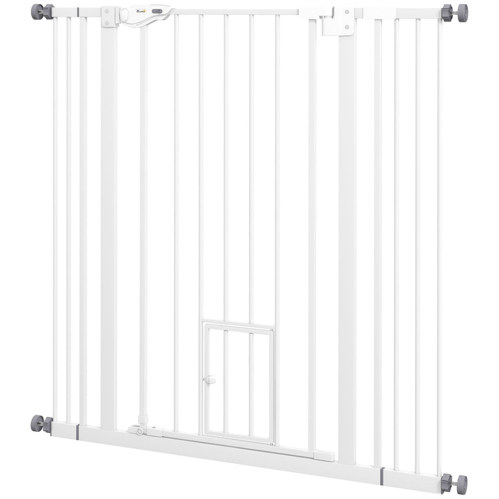 Easy-open indoor safety gate, white