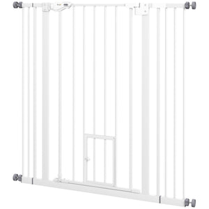 Easy-open indoor safety gate, white