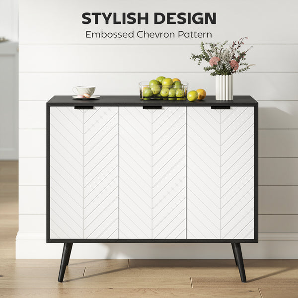 Modern sideboard with adjustable shelves and 3 doors, black