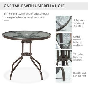 6-piece outdoor dining set for 4 people with parasol