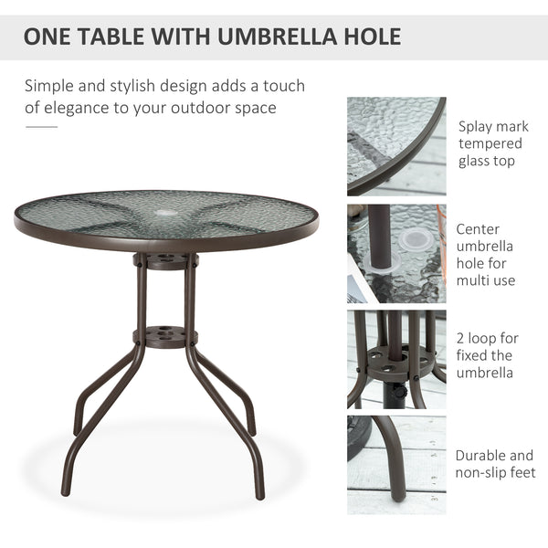 6-piece outdoor dining set for 4 people with parasol