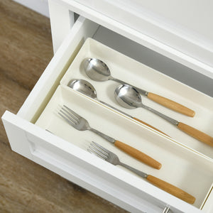 Storage unit with 4 doors, drawer and adjustable shelves, white