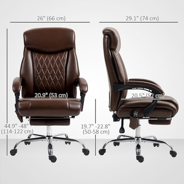 6-point massage office chair with remote control, dark brown