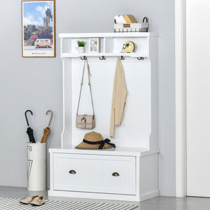 3-in-1 Hallway Unit with Shoe Storage, White