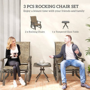 3-piece rocking bistro set, brown
