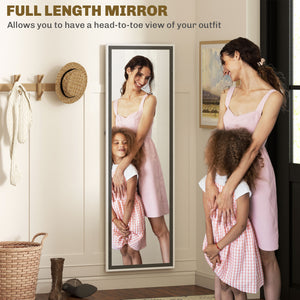 Full length standing mirror, gray wood grain