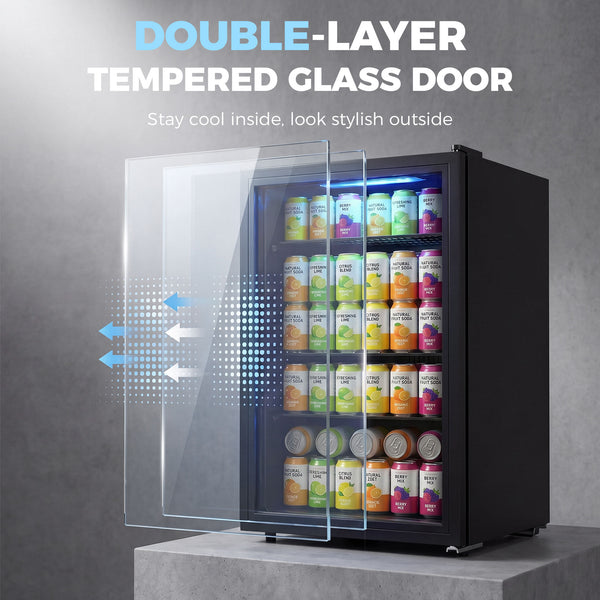 3.2 cu. ft. Beverage Refrigerator, 128-Can Capacity, Black