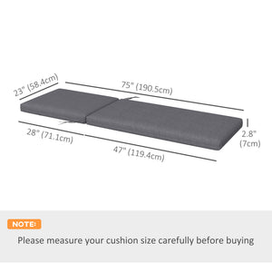 Set of 2 replacement cushions for sun loungers, grey