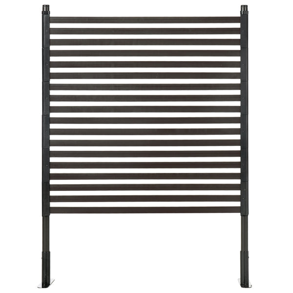 Outdoor fence with 2 anchor points, brown 
