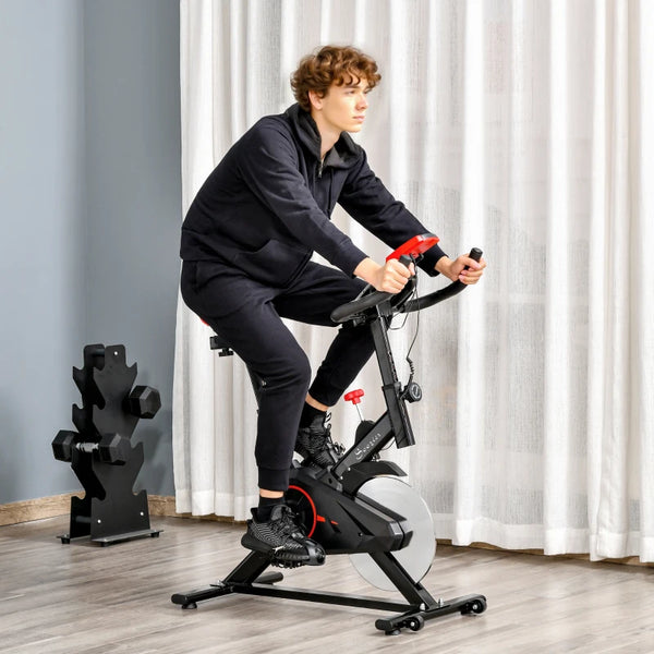 Magnetic Resistance Exercise Bike with LCD Display, Comfortable Seat Cushion