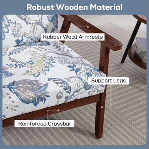 Set of 2 modern accent chairs with upholstered seats and a linen-look fabric.